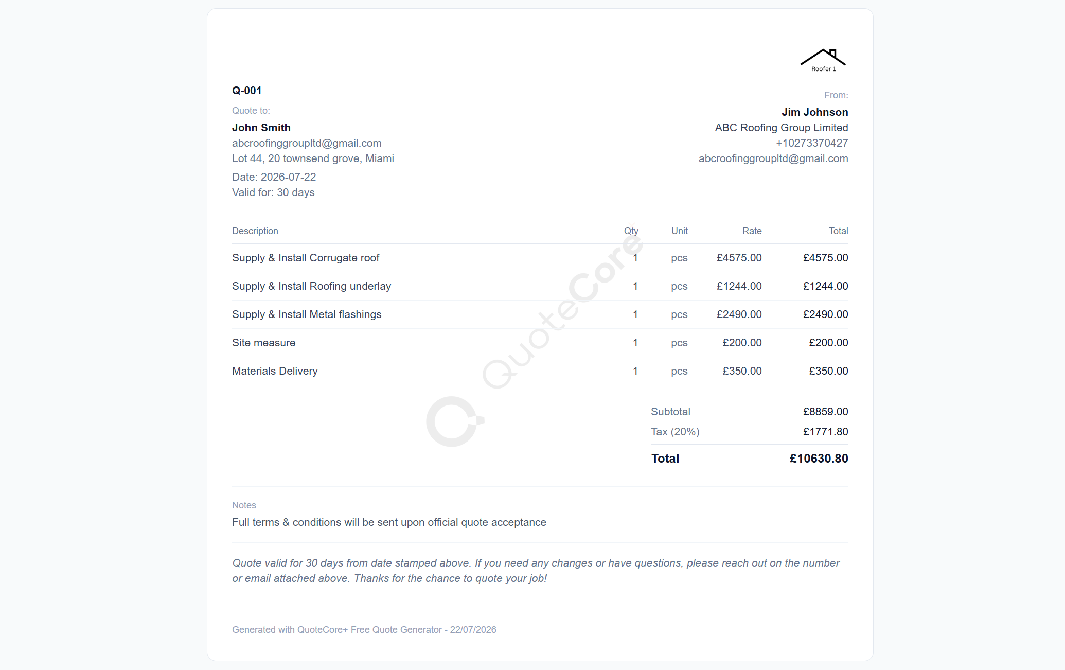 Free Quote Generator - view 1