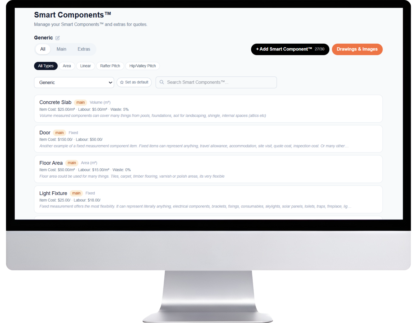 Smart Components - component list